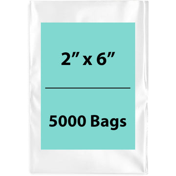 Clear Poly Bags 4 Mil size: 2 inch (width) X 6 inch (Height) Pack of 1000 Bags
